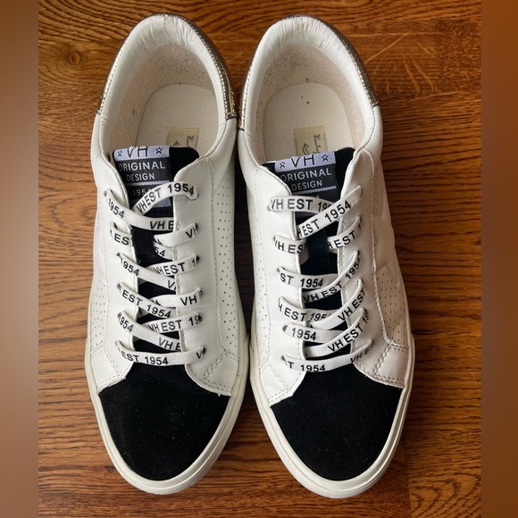 White Low-Top Sneakers with Perforated Pattern - Picture 2 of 10